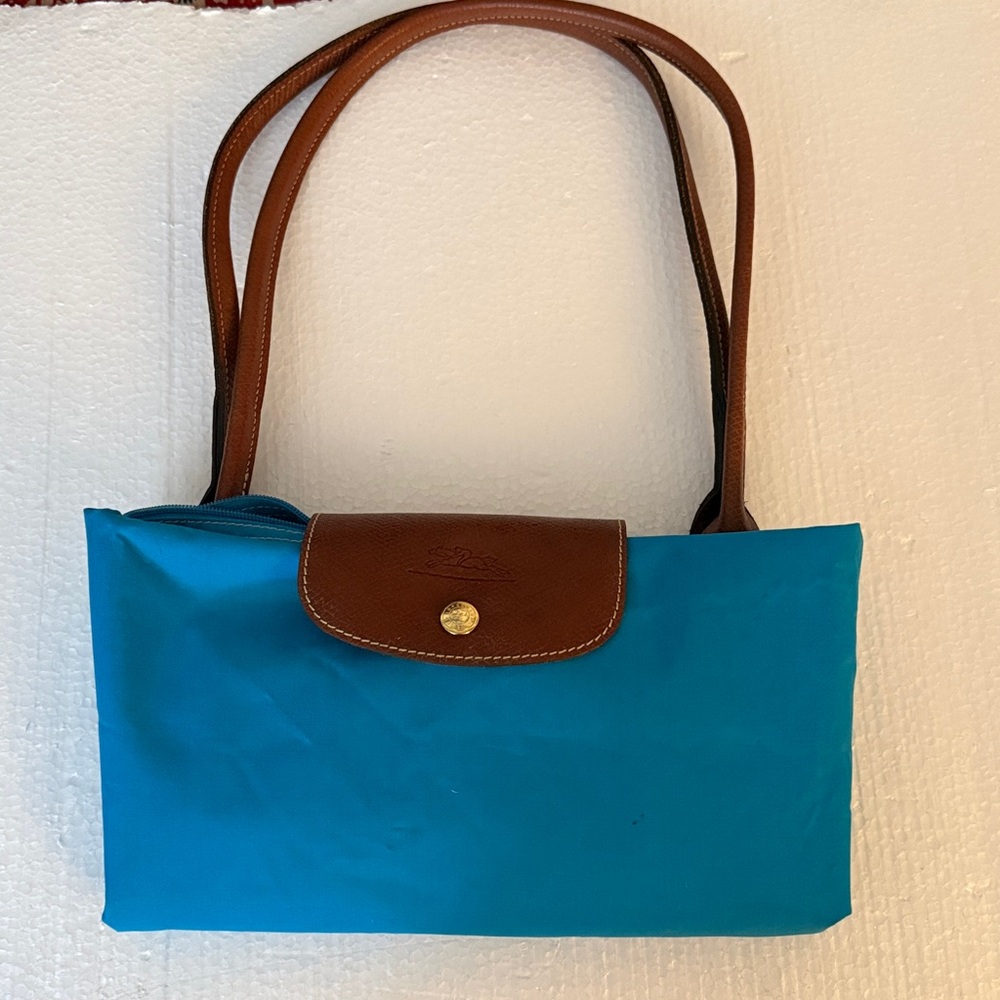 Worn Longchamp Le pliage “shopping “ tote MADE IN FRANCE. Vintage Fabric is worn